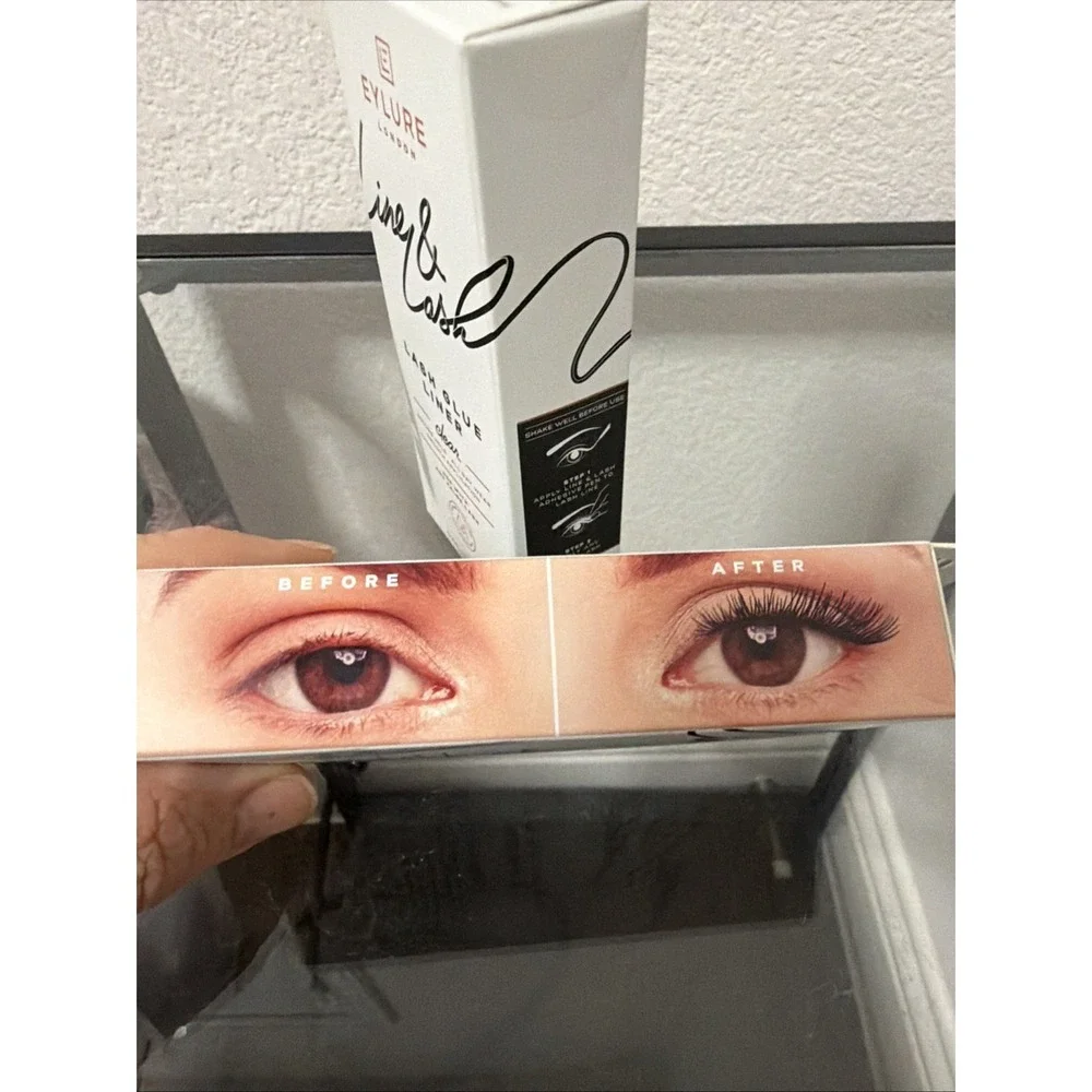 2 Pens (0.7mL each) Eylure Line & Lash Glue Liner CLEAR Secure Hold All Day Wear